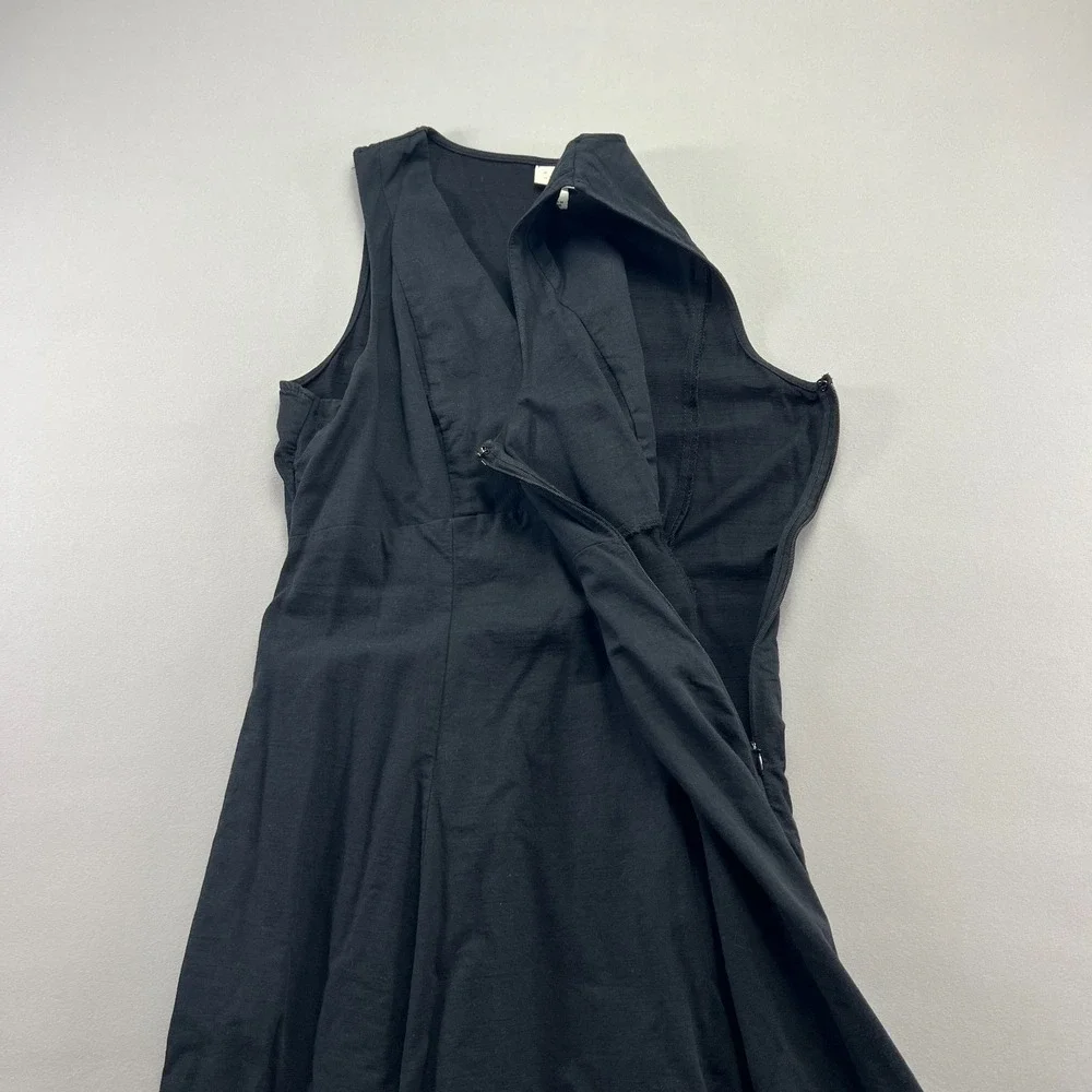 A New Day Fit & Flare Dress Womens 10 Black Side Zip Fitted Bodice Sleeveless